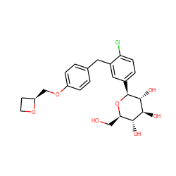 OC[C@H]1O[C@@H](c2ccc(Cl)c(Cc3ccc(OC[C@@H]4CCO4)cc3)c2)[C@H](O)[C@@H](O)[C@@H]1O ZINC000261139360