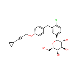 OC[C@H]1O[C@@H](c2ccc(Cl)c(Cc3ccc(OCC#CC4CC4)cc3)c2)[C@H](O)[C@@H](O)[C@@H]1O ZINC000059051558