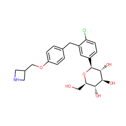 OC[C@H]1O[C@@H](c2ccc(Cl)c(Cc3ccc(OCC4CNC4)cc3)c2)[C@H](O)[C@@H](O)[C@@H]1O ZINC000201745701