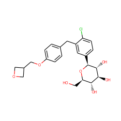 OC[C@H]1O[C@@H](c2ccc(Cl)c(Cc3ccc(OCC4COC4)cc3)c2)[C@H](O)[C@@H](O)[C@@H]1O ZINC000201740470