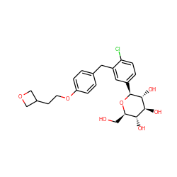 OC[C@H]1O[C@@H](c2ccc(Cl)c(Cc3ccc(OCCC4COC4)cc3)c2)[C@H](O)[C@@H](O)[C@@H]1O ZINC000201742667