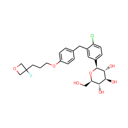 OC[C@H]1O[C@@H](c2ccc(Cl)c(Cc3ccc(OCCCC4(F)COC4)cc3)c2)[C@H](O)[C@@H](O)[C@@H]1O ZINC000201748330