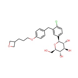 OC[C@H]1O[C@@H](c2ccc(Cl)c(Cc3ccc(OCCCC4COC4)cc3)c2)[C@H](O)[C@@H](O)[C@@H]1O ZINC000201748289