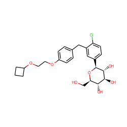 OC[C@H]1O[C@@H](c2ccc(Cl)c(Cc3ccc(OCCOC4CCC4)cc3)c2)[C@H](O)[C@@H](O)[C@@H]1O ZINC000059051120