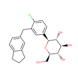 OC[C@H]1O[C@@H](c2ccc(Cl)c(Cc3ccc4c(c3)CCC4)c2)[C@H](O)[C@@H](O)[C@@H]1O ZINC000142312816