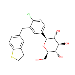 OC[C@H]1O[C@@H](c2ccc(Cl)c(Cc3ccc4c(c3)CCS4)c2)[C@H](O)[C@@H](O)[C@@H]1O ZINC000142259115