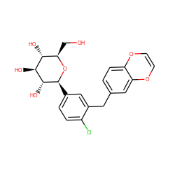 OC[C@H]1O[C@@H](c2ccc(Cl)c(Cc3ccc4c(c3)OC=CO4)c2)[C@H](O)[C@@H](O)[C@@H]1O ZINC000142260858