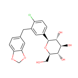 OC[C@H]1O[C@@H](c2ccc(Cl)c(Cc3ccc4c(c3)OCO4)c2)[C@H](O)[C@@H](O)[C@@H]1O ZINC000142343514