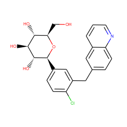 OC[C@H]1O[C@@H](c2ccc(Cl)c(Cc3ccc4ncccc4c3)c2)[C@H](O)[C@@H](O)[C@@H]1O ZINC000142262641