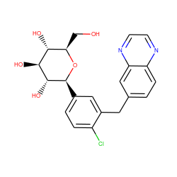 OC[C@H]1O[C@@H](c2ccc(Cl)c(Cc3ccc4nccnc4c3)c2)[C@H](O)[C@@H](O)[C@@H]1O ZINC000142261974