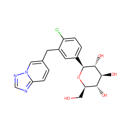 OC[C@H]1O[C@@H](c2ccc(Cl)c(Cc3ccc4ncnn4c3)c2)[C@H](O)[C@@H](O)[C@@H]1O ZINC000096175395