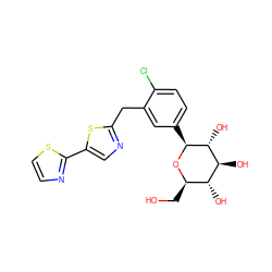 OC[C@H]1O[C@@H](c2ccc(Cl)c(Cc3ncc(-c4nccs4)s3)c2)[C@H](O)[C@@H](O)[C@@H]1O ZINC000066076195