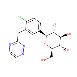 OC[C@H]1O[C@@H](c2ccc(Cl)c(Cc3nccnn3)c2)[C@H](O)[C@@H](O)[C@@H]1O ZINC000096173919