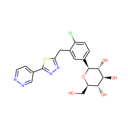 OC[C@H]1O[C@@H](c2ccc(Cl)c(Cc3nnc(-c4ccnnc4)s3)c2)[C@H](O)[C@@H](O)[C@@H]1O ZINC000045338553