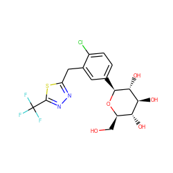 OC[C@H]1O[C@@H](c2ccc(Cl)c(Cc3nnc(C(F)(F)F)s3)c2)[C@H](O)[C@@H](O)[C@@H]1O ZINC000045374062