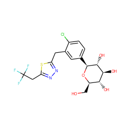 OC[C@H]1O[C@@H](c2ccc(Cl)c(Cc3nnc(CC(F)(F)F)s3)c2)[C@H](O)[C@@H](O)[C@@H]1O ZINC000045336333