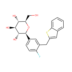 OC[C@H]1O[C@@H](c2ccc(F)c(Cc3cc4ccccc4s3)c2)[C@H](O)[C@@H](O)[C@@H]1O ZINC000038897728