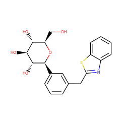 OC[C@H]1O[C@@H](c2cccc(Cc3nc4ccccc4s3)c2)[C@H](O)[C@@H](O)[C@@H]1O ZINC000084619230