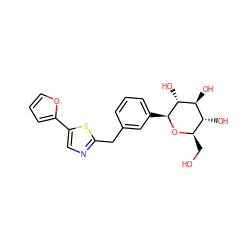 OC[C@H]1O[C@@H](c2cccc(Cc3ncc(-c4ccco4)s3)c2)[C@H](O)[C@@H](O)[C@@H]1O ZINC000066066596