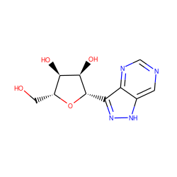 OC[C@H]1O[C@@H](c2n[nH]c3cncnc23)[C@H](O)[C@@H]1O ZINC000029571783