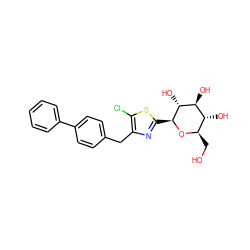 OC[C@H]1O[C@@H](c2nc(Cc3ccc(-c4ccccc4)cc3)c(Cl)s2)[C@H](O)[C@@H](O)[C@@H]1O ZINC000058554452