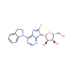 OC[C@H]1O[C@@H](n2c(Cl)nc3c(N4CCc5ccccc54)ncnc32)[C@H](O)[C@@H]1O ZINC000013643672