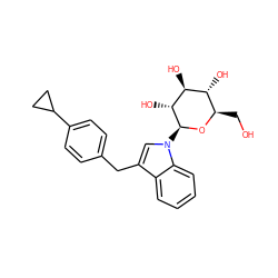 OC[C@H]1O[C@@H](n2cc(Cc3ccc(C4CC4)cc3)c3ccccc32)[C@H](O)[C@@H](O)[C@@H]1O ZINC000103253957