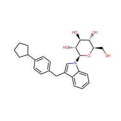 OC[C@H]1O[C@@H](n2cc(Cc3ccc(C4CCCC4)cc3)c3ccccc32)[C@H](O)[C@@H](O)[C@@H]1O ZINC000103253953