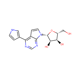 OC[C@H]1O[C@@H](n2ccc3c(-c4cc[nH]c4)ncnc32)[C@H](O)[C@@H]1O ZINC000045298355