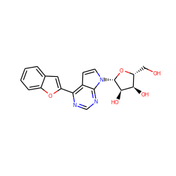 OC[C@H]1O[C@@H](n2ccc3c(-c4cc5ccccc5o4)ncnc32)[C@H](O)[C@@H]1O ZINC000103299531