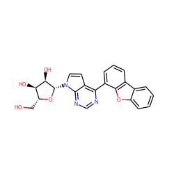 OC[C@H]1O[C@@H](n2ccc3c(-c4cccc5c4oc4ccccc45)ncnc32)[C@H](O)[C@@H]1O ZINC000066058936