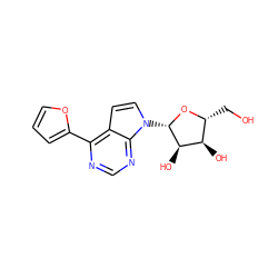 OC[C@H]1O[C@@H](n2ccc3c(-c4ccco4)ncnc32)[C@H](O)[C@@H]1O ZINC000043207209