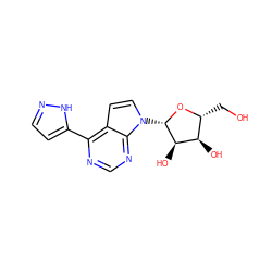 OC[C@H]1O[C@@H](n2ccc3c(-c4ccn[nH]4)ncnc32)[C@H](O)[C@@H]1O ZINC000045284005