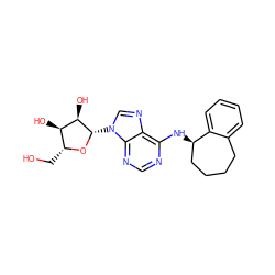 OC[C@H]1O[C@@H](n2cnc3c(N[C@@H]4CCCCc5ccccc54)ncnc32)[C@H](O)[C@@H]1O ZINC000013649545