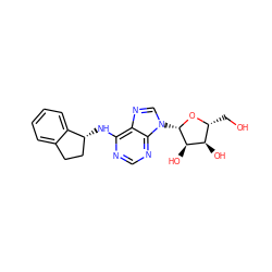 OC[C@H]1O[C@@H](n2cnc3c(N[C@@H]4CCc5ccccc54)ncnc32)[C@H](O)[C@@H]1O ZINC000003780890