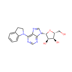 OC[C@H]1O[C@@H](n2cnc3c(N4CCc5ccccc54)ncnc32)[C@H](O)[C@@H]1O ZINC000013643657