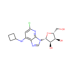 OC[C@H]1O[C@@H](n2cnc3c(NC4CCC4)cc(Cl)nc32)[C@H](O)[C@@H]1O ZINC000032016592