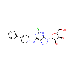 OC[C@H]1O[C@@H](n2cnc3c(NN4CC=C(c5ccccc5)CC4)nc(Cl)nc32)[C@H](O)[C@@H]1O ZINC000026638967