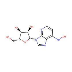 OC[C@H]1O[C@@H](n2cnc3c(NO)ccnc32)[C@H](O)[C@@H]1O ZINC000012405782