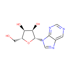 OC[C@H]1O[C@@H](n2cnc3cncnc32)[C@H](O)[C@@H]1O ZINC000003814314