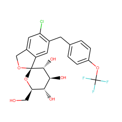 OC[C@H]1O[C@]2(OCc3cc(Cl)c(Cc4ccc(OC(F)(F)F)cc4)cc32)[C@H](O)[C@@H](O)[C@@H]1O ZINC000045245539