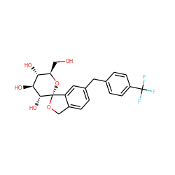 OC[C@H]1O[C@]2(OCc3ccc(Cc4ccc(C(F)(F)F)cc4)cc32)[C@H](O)[C@@H](O)[C@@H]1O ZINC000035933726