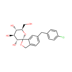 OC[C@H]1O[C@]2(OCc3ccc(Cc4ccc(Cl)cc4)cc32)[C@H](O)[C@@H](O)[C@@H]1O ZINC000095553402