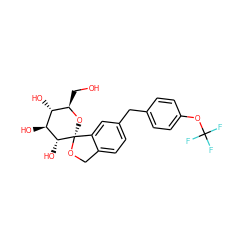 OC[C@H]1O[C@]2(OCc3ccc(Cc4ccc(OC(F)(F)F)cc4)cc32)[C@H](O)[C@@H](O)[C@@H]1O ZINC000095554571