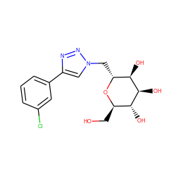 OC[C@H]1O[C@H](Cn2cc(-c3cccc(Cl)c3)nn2)[C@@H](O)[C@@H](O)[C@@H]1O ZINC000073161159