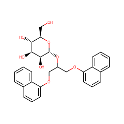 OC[C@H]1O[C@H](OC(COc2cccc3ccccc23)COc2cccc3ccccc23)[C@@H](O)[C@@H](O)[C@@H]1O ZINC000103269543