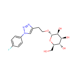 OC[C@H]1O[C@H](OCCc2cn(-c3ccc(F)cc3)nn2)[C@@H](O)[C@@H](O)[C@@H]1O ZINC000073170119