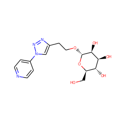 OC[C@H]1O[C@H](OCCc2cn(-c3ccncc3)nn2)[C@@H](O)[C@@H](O)[C@@H]1O ZINC000073196769