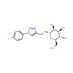 OC[C@H]1O[C@H](OCc2cn(-c3ccc(F)cc3)nn2)[C@@H](O)[C@@H](O)[C@@H]1O ZINC000073156030