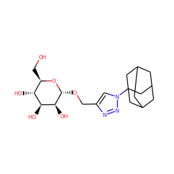 OC[C@H]1O[C@H](OCc2cn(C34CC5CC(CC(C5)C3)C4)nn2)[C@@H](O)[C@@H](O)[C@@H]1O ZINC000073168022